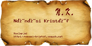 Nánási Kristóf névjegykártya