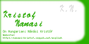 kristof nanasi business card