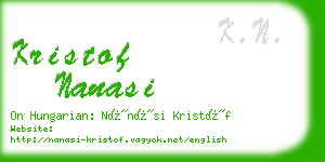 kristof nanasi business card